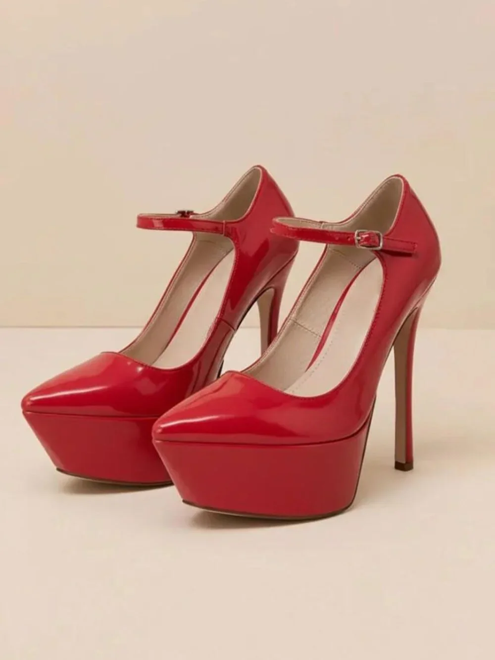Women’s Platform Stiletto Heels – Mary Jane High Heel Pumps with Ankle Strap